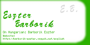 eszter barborik business card